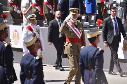 El rey Felipe VI, en un momento del desfile.