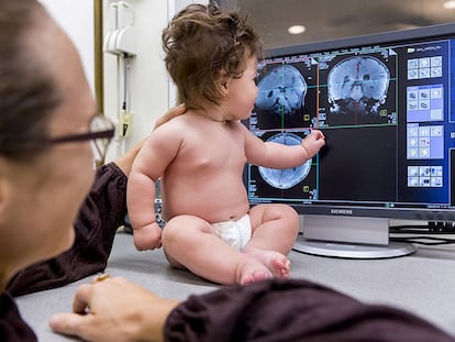 Neurocientíficos del MIT han adaptado su sistema de obtención de imágenes cerebrales para bebés con el fin de obtener más información sobre el desarrollo precoz. Utilizando un escáner de resonancia magnética adaptado, los investigadores pueden obtener imágenes del cerebro de los bebés mientras estos ven películas con diferentes tipos de estímulos visuales.