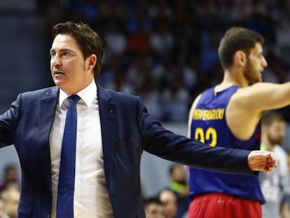 Xavi Pascual, a la final de Lliga entre Barça i Madrid.