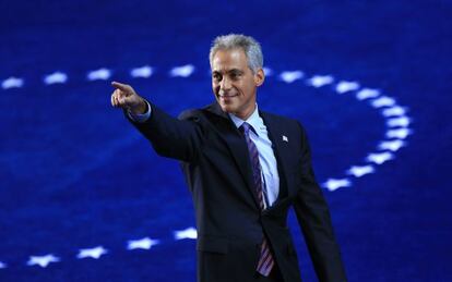 El alcalde de Chicago, Rahm Emanuel, en el escenario de la convención nacional demócrata.