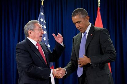 Raul Castro y Barack Obama, en un encuentro en septiembre de 2015.