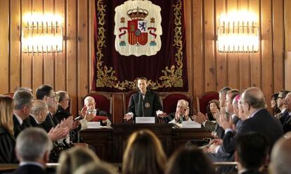 Pilar de la Oliva, en el centro, en el solemne acto de apertura del A&ntilde;o Judicial.