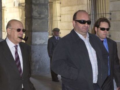 Juan Francisco Trujillo, en los juzgados antes de prestar declaración.