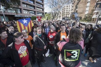 Protesta de trabajadores de TVC el 2014.