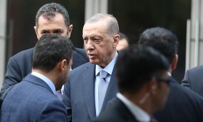 El presidente turco, Recep Tayyip Erdogan, en la cumbre del G20 celebrada en Nueva Delhi, el 10 de septiembre.