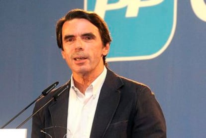 José María Aznar duarante el mitin de ayer en Guadalajara.