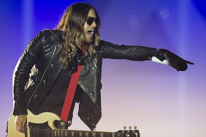 Jared Leto, en su faceta como cantante de Thirty Seconds to Mars,en un concierto en Oslo el pasado mes de febrero.