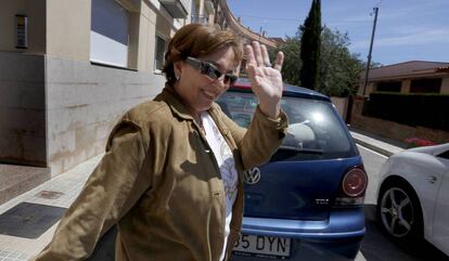 Montserrat Puigbó, la dona que va agredir Navarro, ahir a Ullastrell.