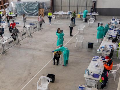 Mass testing in Muro in the Balearic Islands, which has the highest incidence rate in Spain.