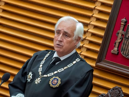 El presidente del Tribunal Superior de Justicia de Castilla y León, José Luis Concepción, en el acto de Apertura del Año Judicial 2020-2021 en Castilla y León.