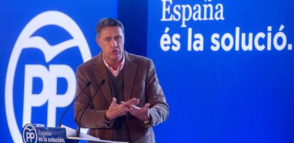 El candidato del PP a la Generalitat, Xavier Garc&iacute;a Albiol, durante un acto de los populares en Matar&oacute;.