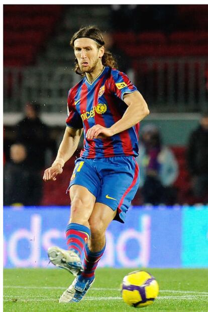 Chigrinski, en el partido copero Barcelona-Sevilla.