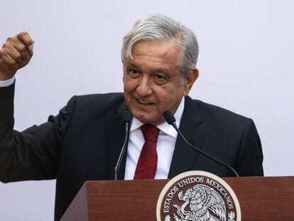 López Obrador este lunes en Palacio Nacional