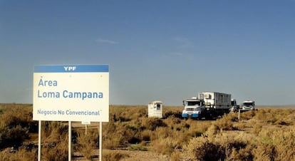 Yacimiento de Vaca Muerta en el campo Loma Campana, en la provincia argentina de Neuqu&eacute;n.