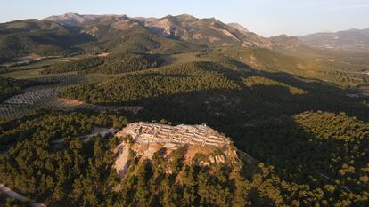 Vista aérea del asentamiento argárico de La Almoloya (Murcia).