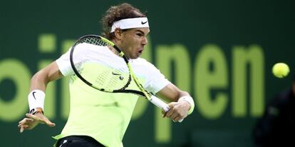 Nadal, durante los cuartos ante Kuznetsov.