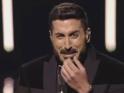 Kobi Marimi, al final de su actuación en Eurovisión.