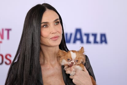 Las joyas de Demi Moore eran piezas de Tiffany & Co. Para esta ocasin, la intrprete recurri a su estilista de confianza, Brad Goreski, aunque adems de en su estilismo todas las miradas y objetivos se fijaron en su ya clebre perrito. No es la primera vez que posa con 'Pilaf' en una alfombra roja; ya lo llev al Festival de Cannes de 2024.