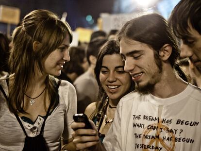 Imagen tomada en la Puerta del sol de Madrid el pasado 20 de mayo.