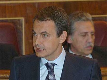 José Luis Rodríguez Zapatero, durante su intervención en la sesión de control en el Congreso.