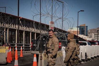 Surveillance at the International Paso del Norte Bridge, on January 25, 2025.