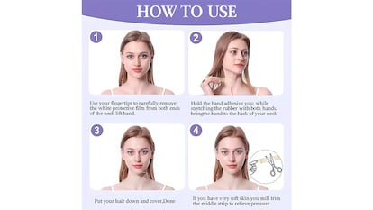 Lifting effect strips for the neck on a white background.