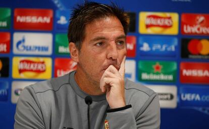Berizzo, en la rueda de prensa.
