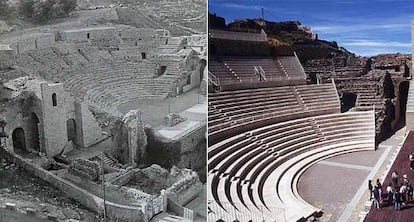 El teatre romà de Sagunt abans i després de la restauració