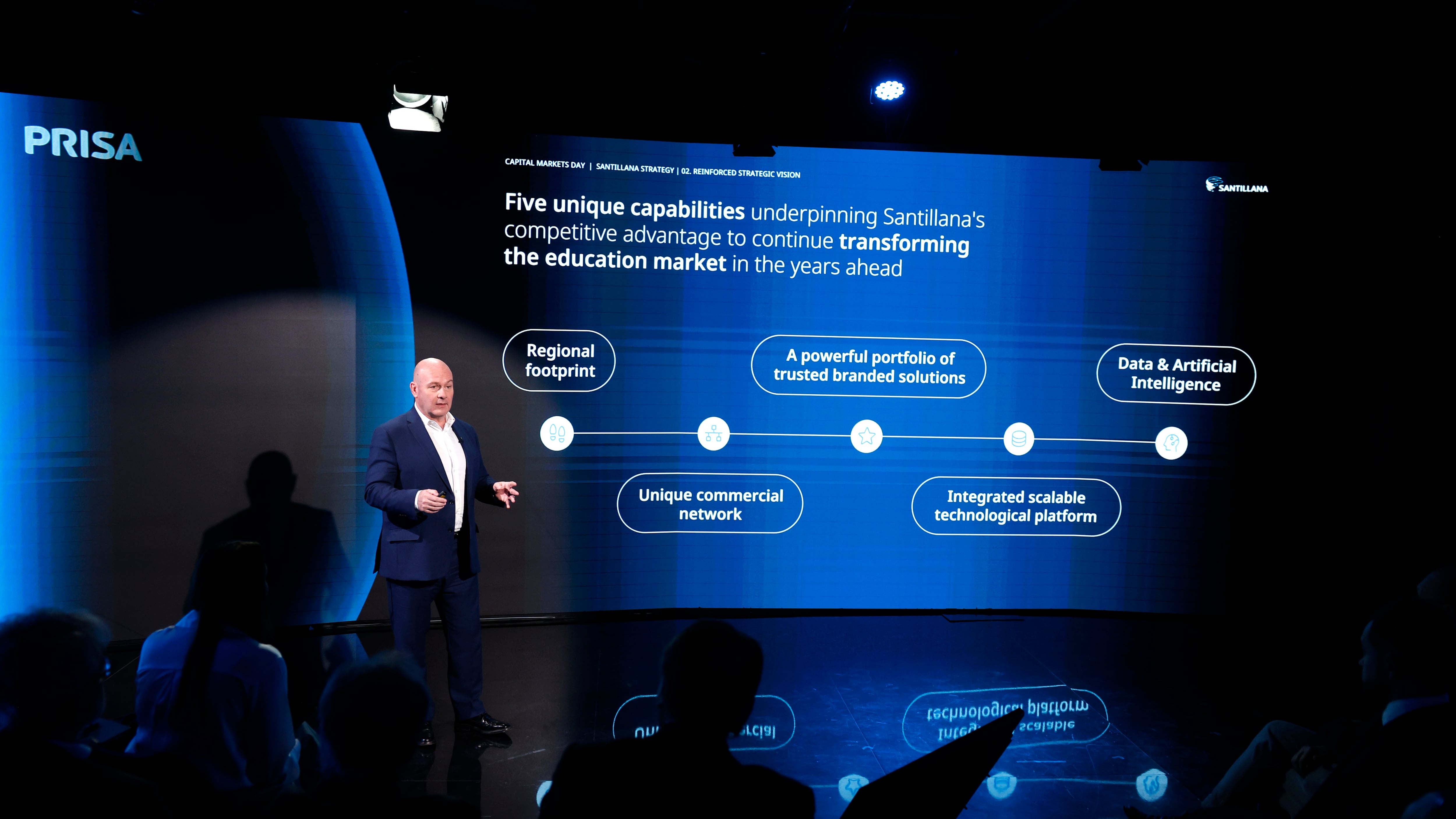 Alberto Polanco, consejero delegado de Santillana, en la presentación del plan estratégico.