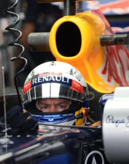 Vettel, durante la primera sesión de entrenamientos.