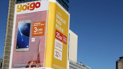 Publicidad de Yoigo, una de las marcas comerciales de MásMóvil.