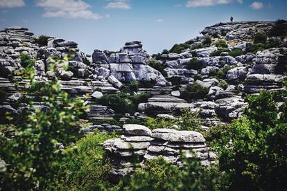 This amazing landscape near the town of Antequera used to be underwater 200 million years ago and today contains many fossils. It is known for its karst landscape, which filters and transports water underground, resulting in peculiar structures that appear as though many rocks have been stacked on top of each other.