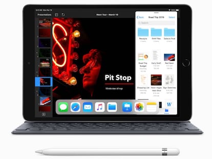 Nuevo iPad Air con teclado y lápiz.