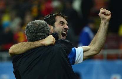 Georgios Karagounis celebra la clasificación del mundial