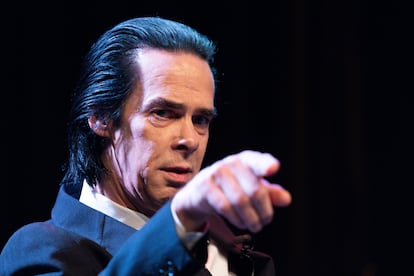 Nick Cave, durante una presentación del libro que recoge su conversación con el periodista Seán O’Hagan, en Alemania en junio de 2023.