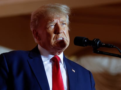 Donald Trump announces that he will once again run for US president in the 2024 presidential election during an event at his Mar-a-Lago estate in Palm Beach, Florida.