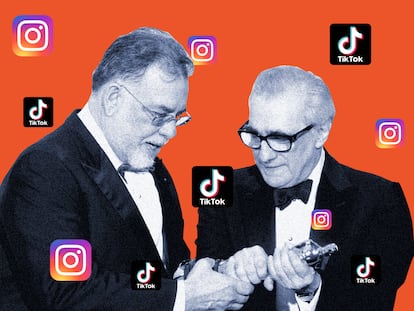 At 81 years old, Martin Scorsese (right) is an active TikToker, while 84-year-old Francis Ford Coppola (left) is prolific on Instagram.