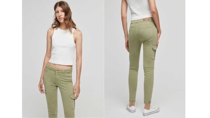 Pantalón skinny cargo.