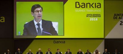 El presidente de Bankia, Jose Ignacio Goirigolzarri, en una Junta de accionista de Bankia. E