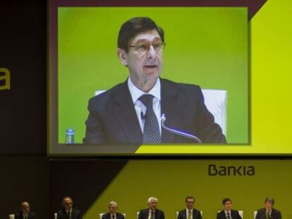 El presidente de Bankia, Jose Ignacio Goirigolzarri, en una Junta de accionista de Bankia. E