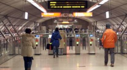 Una de las estaciones de metro, en una pasada jornada de huelga.