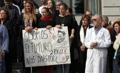 Concentración contra los rectores en ciencia, en octubre de 2013.