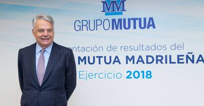 Ignacio Garralda, presidente y consejero delegado de la Mutua, en la presentación de resultados de 2018.