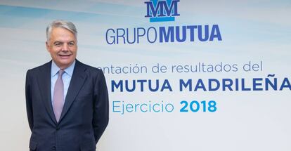 Ignacio Garralda, presidente y consejero delegado de la Mutua, en la presentación de resultados de 2018.