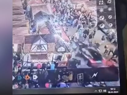 El momento del atropello múltiple en un mercadillo navideño de Madbeburgo, Alemania