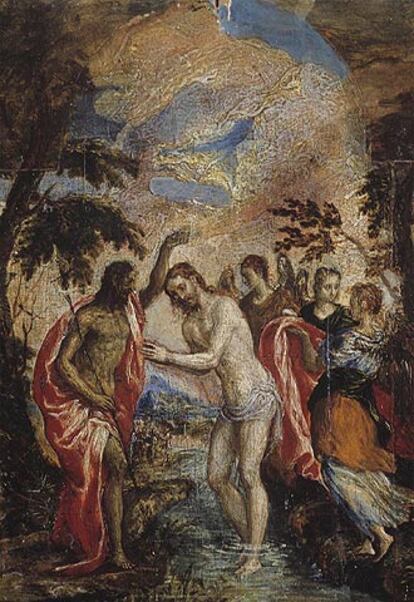 <i>El bautismo de Cristo</i> atribuido a El Greco por Christie's.