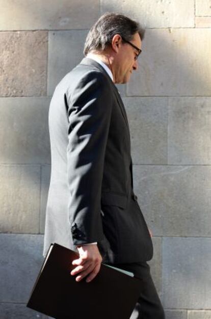 Artur Mas, ayer, en el Palau de la Generalitat.