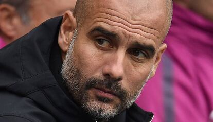 Pep Guardiola, durant el partit d'avui.