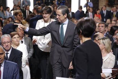 El expresidente de la Generalitat Eduardo Zaplana en la recepción oficial del pasado 9 d'Octubre. 