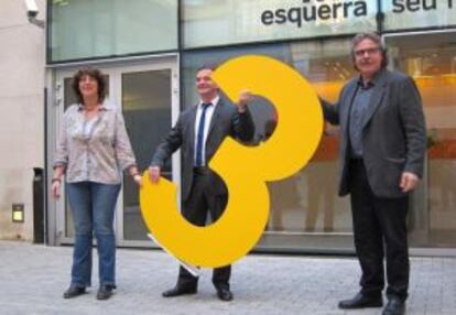 De izquierda a derecha, Teresa Jordà, Alfred Bosch y Joan Tardà, los tres diputados de ERC en el Congreso.